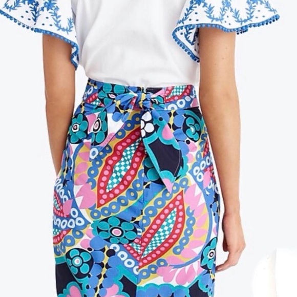 J. Crew *NWT* Women’s 100% Cotton Tie-Back Tulip Skirt, Ratti® Kaleidoscope - Picture 5 of 10